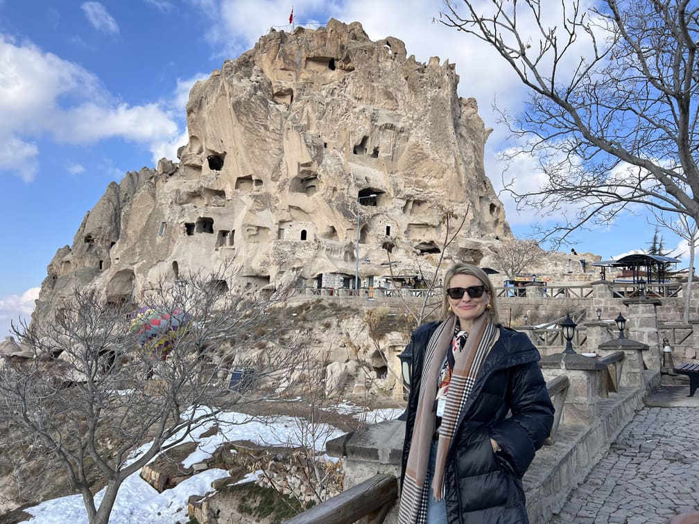 Erasmus+ Invited Expert Ana Mladina Puljak visiting Uchisar castle in Cappadocia Turkey