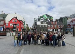 Teachers on a guided walking tour of Reykjavik during Erasmus+ training week with Platform21