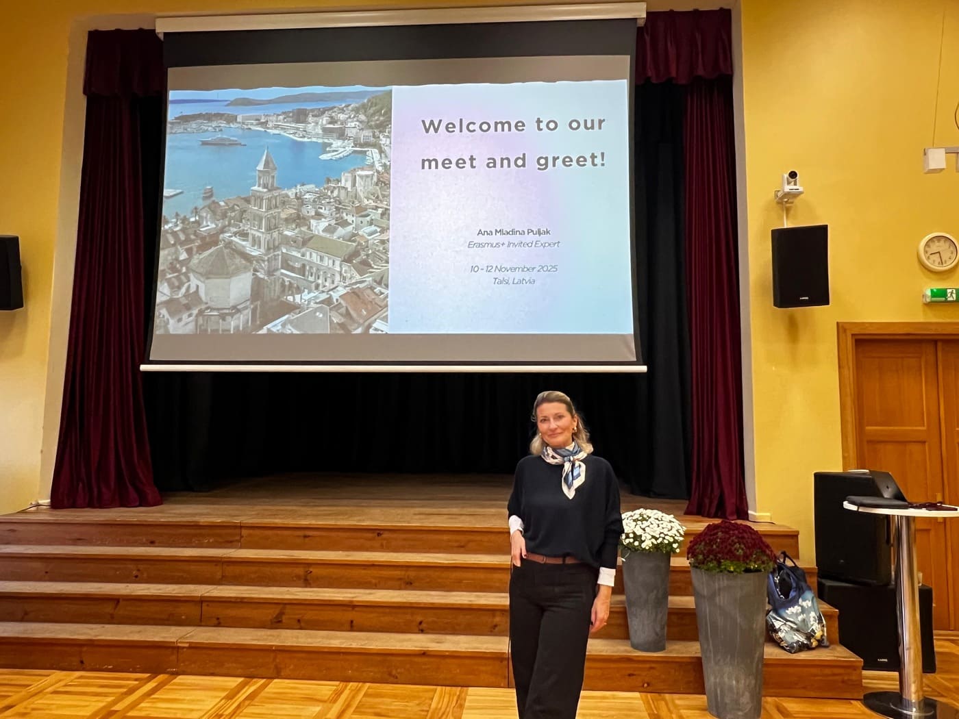 Ana Mladina Puljak, Erasmus+ invited expert in talsi Latvia, holding a workshop about innovative teaching methods