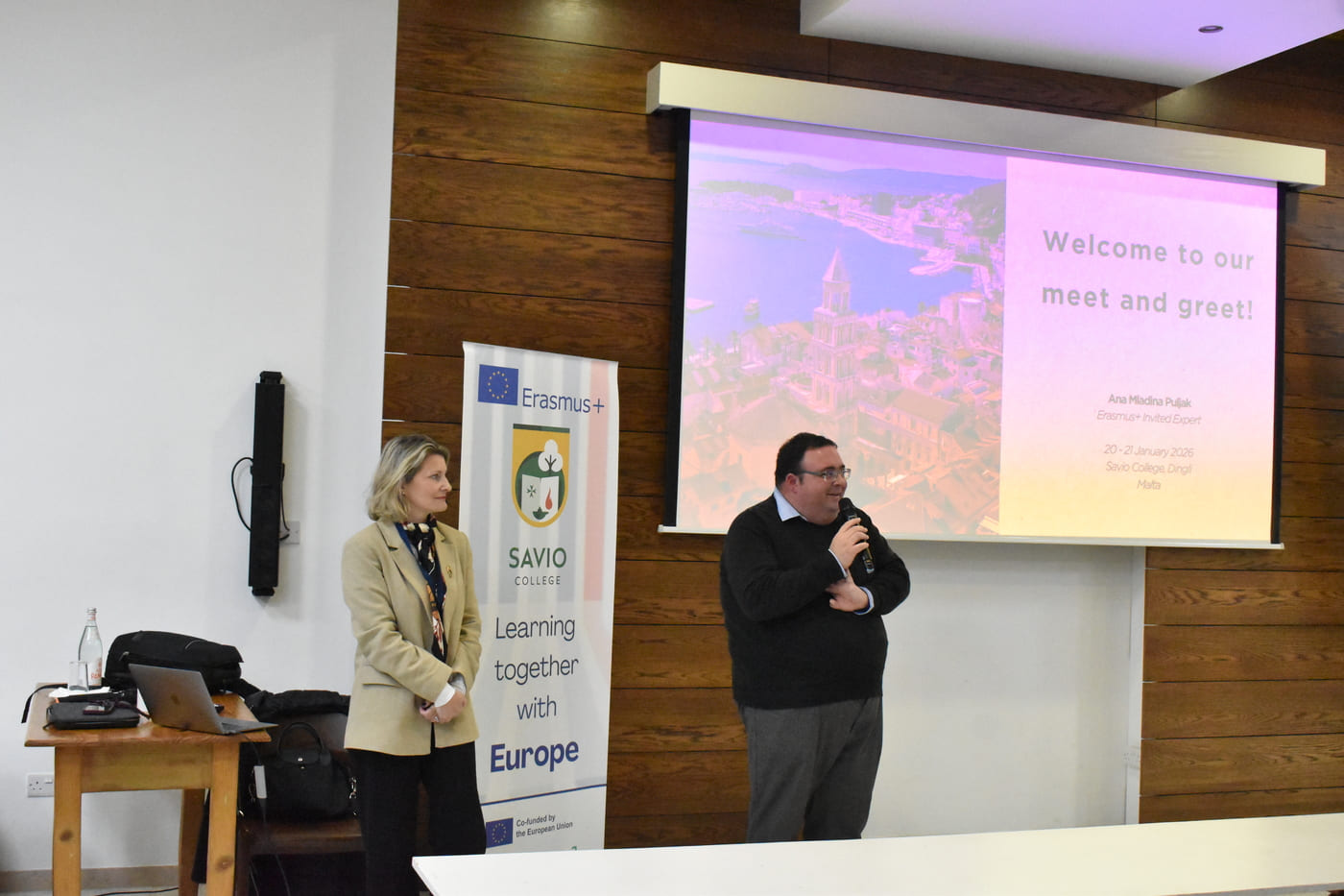 Ana Mladina Puljak and Savio College representative during an Erasmus+ invited expert training session on AI in education in Malta