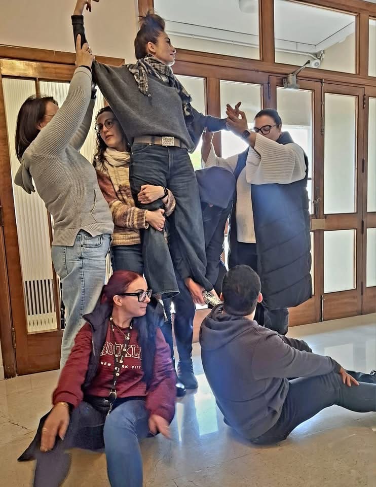 Teachers participating in a drama-based scavenger hunt activity during Platform21 Erasmus+ training at Savio College Malta