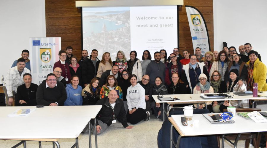 Teachers from Savio College in Malta with Platform21 Erasmus+ Invited Expert Ana Mladina Puljak during an AI teacher training session